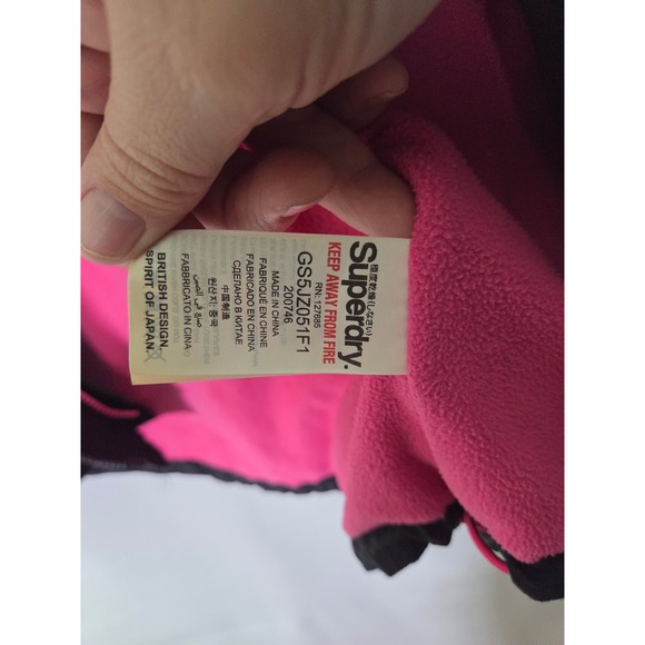 Superdry Women's Black Pink Fur‎ Hood Parka Jacket Coat xs - Picture 11 of 16
